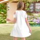 thumbnail image 5 of Girls 2025 Summer Dresses Cold Shoulder Dress Soft Casual Summer Dress for Kids Lightweight and Breathable Ages 4-12 ,Sie:110, 5 of 10