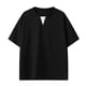 thumbnail image 1 of Playera Elvqul para Hombre de Color Sólido Casual Negro Manga Corta Cuello en V, 1 of 6