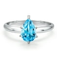 thumbnail image 3 of Gem Stone King 14K White Gold Swiss Blue Topaz Solitaire Engagement Ring for Women | 1.57 Cttw | Pear Shape 9X6MM | Gemstone November Birthstone | Size 7, 3 of 6