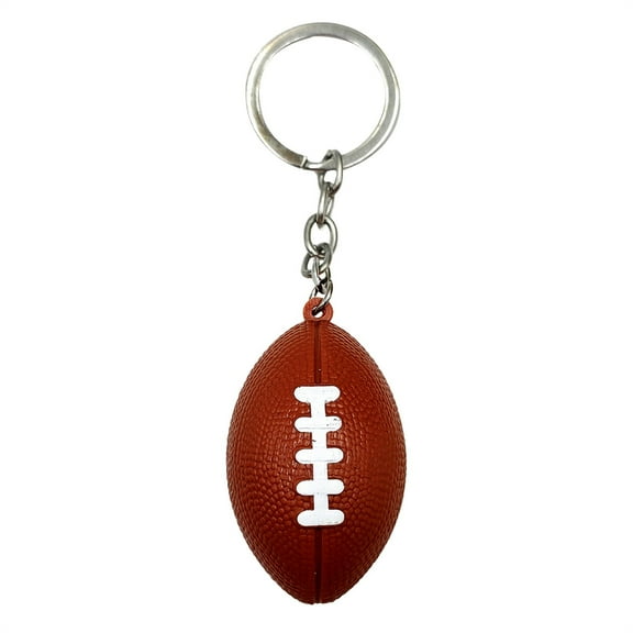 Mini Football Keychain, 3D Simulation American Pendant for Sport Fans, Alloy Durable Clip for Backpack Purse, Orange Team Spirit Gift for Women Men, 1×Mini Simulated Football Keychain Pendant