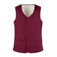 thumbnail image 4 of AOMPMSDX Women's Outerwear Vests Women's Autumn And Winter Sleeveless Thickened Warm Button Vest Cotton Jacket Women's Short Lamb Plush Thickened Vest M Hot Pink, 4 of 4