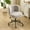 Fog Gray, variant on Plush Upholstery Vanity Desk Chair with Curved Back & 90-102° Tilt & Adjustable Height, Cute Rolling Chair with Bronze Base & Golden-Bronze 360° Swivel Wheels for Makeup &Home Office, Mint Blue