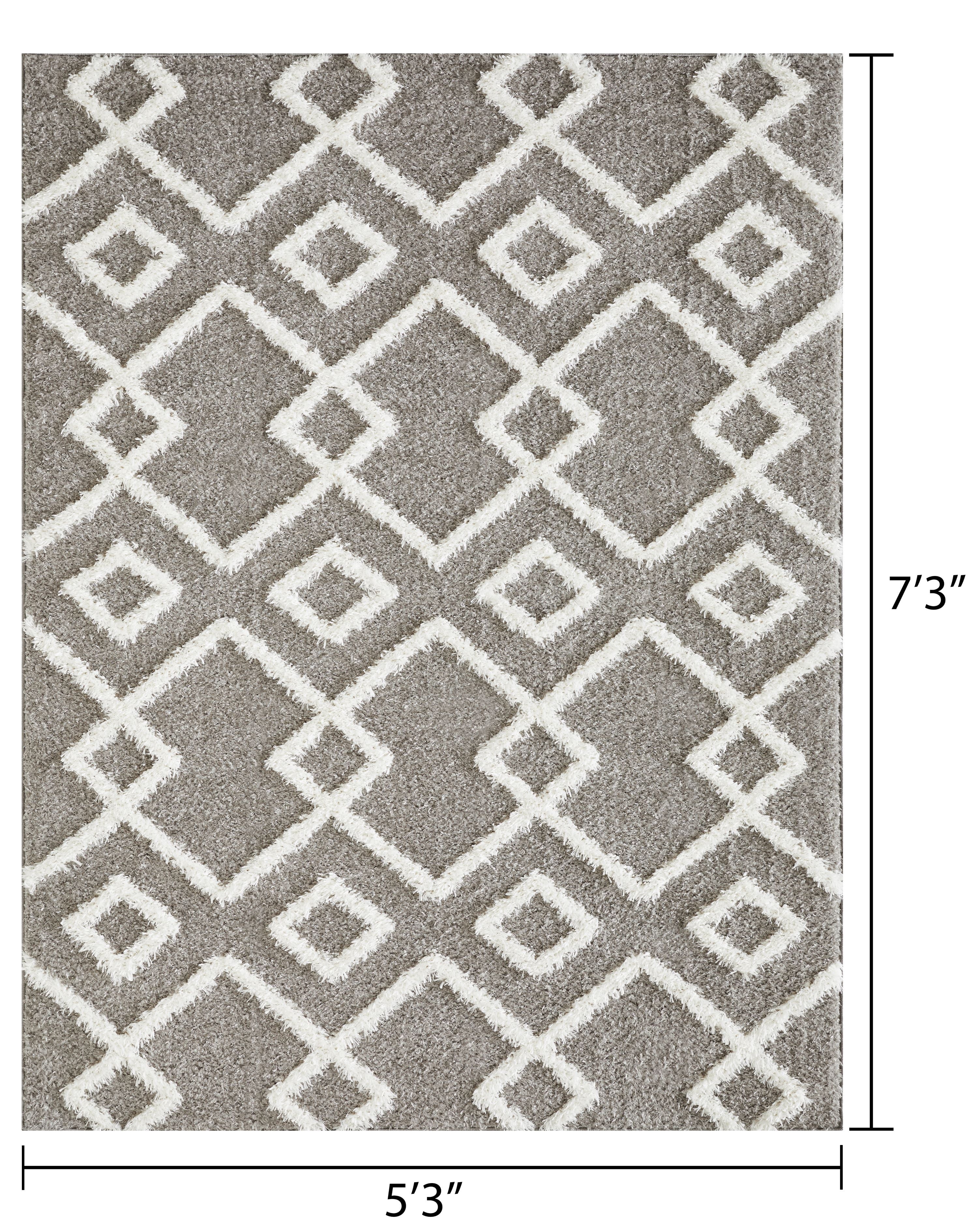 Loomaknoti Vemoa Adeta 5' x 7' Gray Geometric Indoor Polyester Area rug