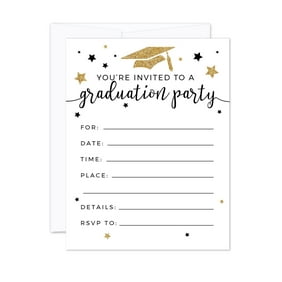 Classic Graduation Invitations With Envelopes 5 5 X 4in 8ct Walmart Com Walmart Com