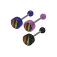 thumbnail image 1 of Anneau de Langue Arc-en-Ciel Logo Barbell, 1 of 5