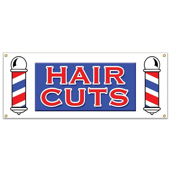 SignMission B-Hair Cuts Hair Cuts Banner Sign - Men Women Girls Boys Stylist Dresser Walk Ins