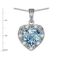 thumbnail image 2 of Star K� 10k White Gold Heart Shape Genuine Sky Blue Topaz Halo Pendant Necklace, 2 of 9