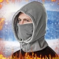 thumbnail image 3 of Men Winter Outdoor Riding Headgear Cold-Proof Ski Cap Warm Bib Face Mask Integrated Cold-Proof Hood Hat, 3 of 4