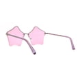 thumbnail image 2 of Womens Rimless Star Shape Hippie Groove Pimp Sunglasses Pink, 2 of 4