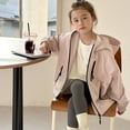 thumbnail image 7 of Glisme Girls Windbreaker Jacket With Hood Water Casual Windproof Raincoat Pink Skin Friendly Outerwear Size 7-8 Years, 7 of 7