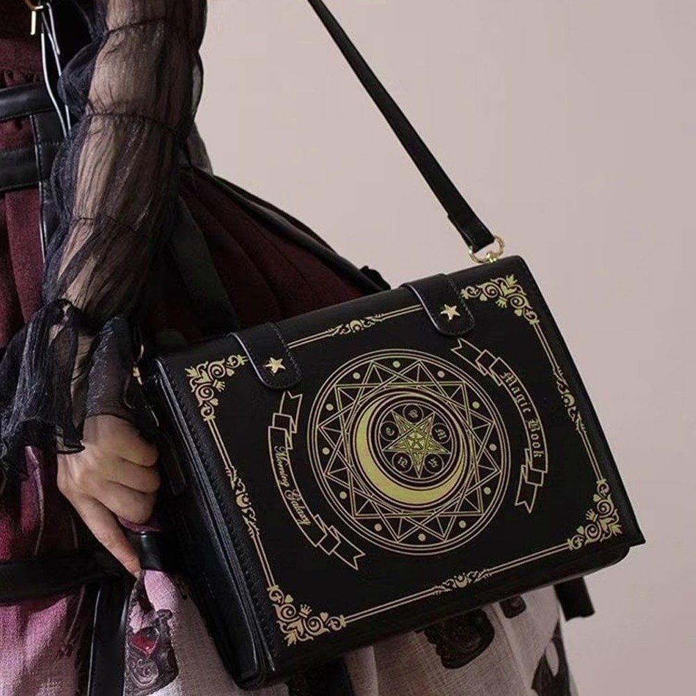 Jiibva Harajuku Vintage Aesthetic Purses Luxury Designer Handbags Messenger Tote Bags Women Y2K Korean Gothic Black Shoulder Bag