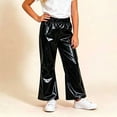 thumbnail image 3 of Girls Boys Metallic Hip Hop Pants Shiny Sequin Sparkly Elastic Waist Loose Dance Trousers for Performances and Casual Black 14-15Years, 3 of 5
