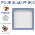 thumbnail image 3 of Muzilife 8x8 inch Wood Shadow Box Picture Frame Home Decor with Linen Board Deep Glass Display Case, Blue, 3 of 7