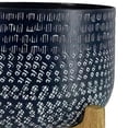 thumbnail image 6 of Alex 12 Inch Artisanal Industrial Round Hammered Metal Planter Pot with Wood Arch Stand Midnight Blue - Saltoro Sherpi, 6 of 7