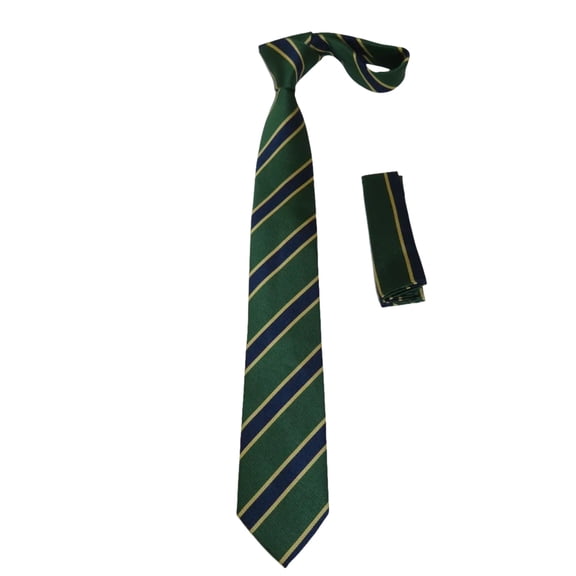 Mens Narrow Tie/Hankie Set Microfiber Silky Vito Rofolo VTR-99 Hunter Green