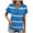 Blue, variant on Womens Cowl Neck Short Sleeve Shirts Casual V Neck Wave Striped Tops Cozy Tunic Outdoor T-Shirts (S, White)