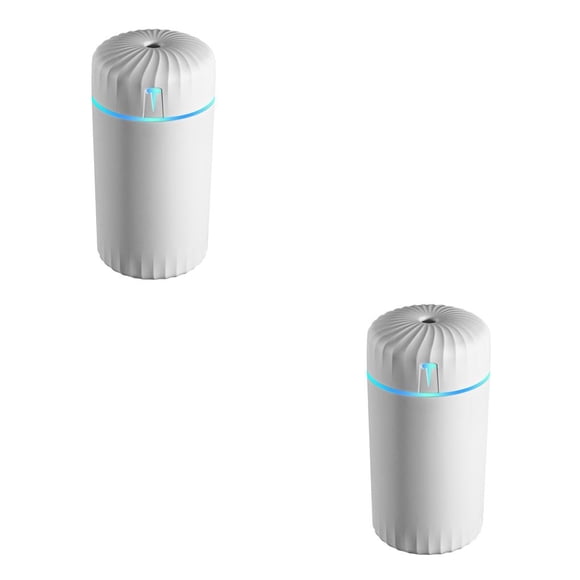 Cateissary Humidificador de aire de 450ml, difusor de 5V, luz nocturna, Aroma, baño, coche, escritorio, rociador, atomizador, accesorios, rosa Blanco 2piezas Cateissary CBP271116