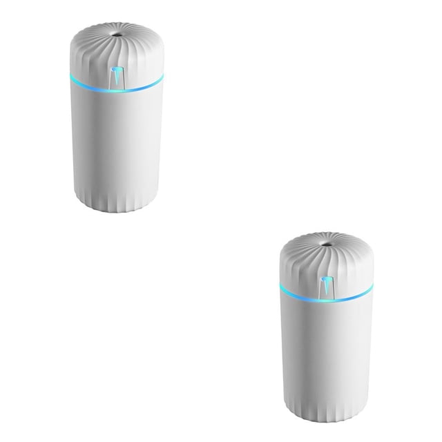 Cateissary Humidificador de aire de 450ml, difusor de 5V, luz nocturna, Aroma, baño, coche, escritorio, rociador, atomizador, accesorios, rosa Blanco 2piezas Cateissary CBP271116