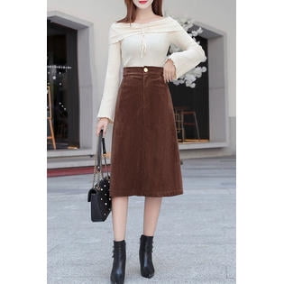 Women Leather Skirts Green Rivet A Line Button Chic Retro Mid Calf Length Maxi