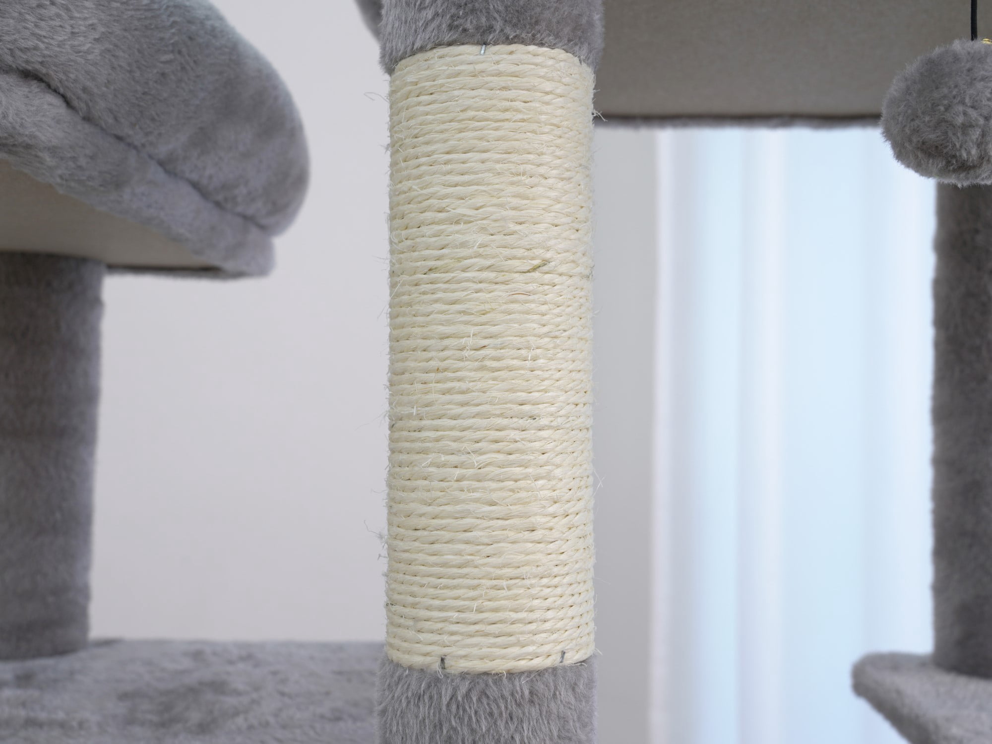 Vibrant Life Heavy Duty 7-Level 70" Cat Tree with Three Condos and Hammock, Light Gray