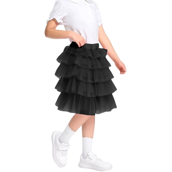 EnJoCho Children's Half Skirt Spring New Children's Korean Version Solid Color Cake Yarn Skirt Girls' Western Half Skirt Yarn Short Skirt