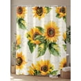 thumbnail image 4 of Farmhouse Sunflower Shower Curtain, Vintage Floral Bathroom Decor Curtains Set with Hooks, Waterproof Fabric Home Accessories， Stall 48 X 72 Inch, 4 of 6