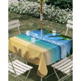 thumbnail image 2 of Outdoor Tablecloth with Umbrella Hole, Ocean Beach Spillproof Waterproof Outdoor Table Cover, Blue Sea Shoreline Coconut Coastal Palm Tree Patio Tablecloths for Party/Garden/Picnic, Square 54"x54", 2 of 9
