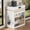 cream White, variant on Extendable Dining Table with Storage, Transformer Console Table for 1-4 People, Mobile Rolling Island Table Space Saving Dining Room Table with Built-in Outlet for Homes, Apartments, Cream White