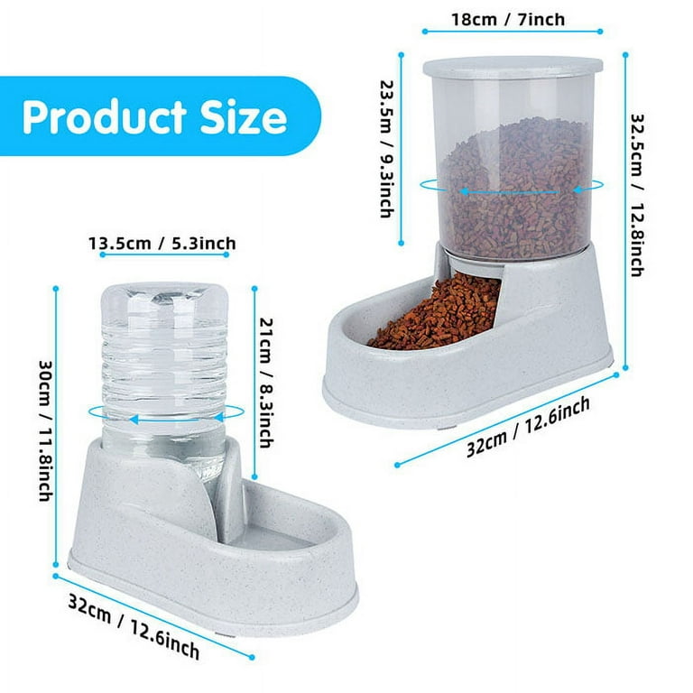 Ankii Automatic Dog cat Feeder and Water Dispenser Set gravity Pet