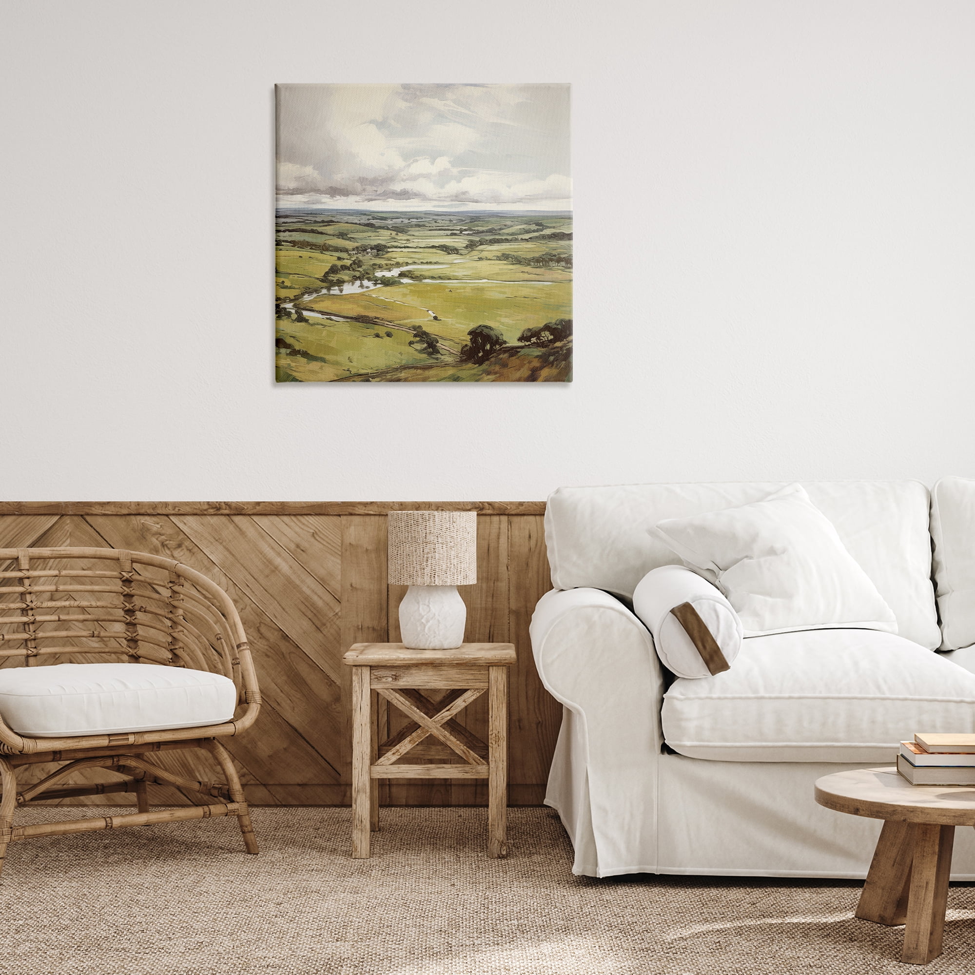 Stupell Industries Rural Tributaries Overlook Landscape & Nature Painting Wrapped Canvas Art Print Wall Art, 30 x 30