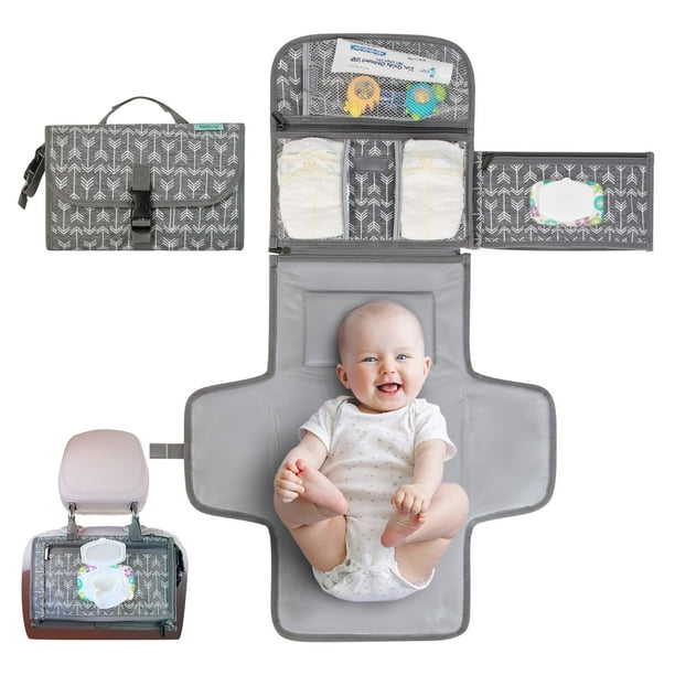 Cambiador de pañales portátil Kopi Baby Grey Arrow