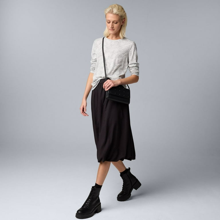 Women's Simply Vera Vera Wang Long Sleeve Crew Neck Tee Women's Simply Vera Vera Wang Long Sleeve Crew Neck Tee