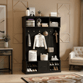 thumbnail image 5 of Homy Casa 57" Hall Tree with Coat Hooks, Entryway Bench, Drawer Storage, Entry Organizer, Black, 5 of 8