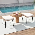 thumbnail image 2 of Craftian Wicker Ottoman Set of 2, Patio Rattan Ottomans with Seat Cushions, 2 Pieces Footrest Seat for Outside Garden, Balcony, Living Room, Beige, 2 of 9