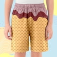 thumbnail image 2 of MIASHUI Garçons Filles Shorts à Imprimé Graphique Confortables d'Été Décontractés pour la Plage, Café, 2-3 Ans, 2 of 4