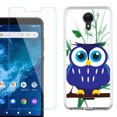 thumbnail image 1 of Slim-Fit Protective Phone Case compatible with Cricket Icon 2, with Tempered Glass Screen Protector, by OneToughShield ® - Blue Owl, 1 of 2