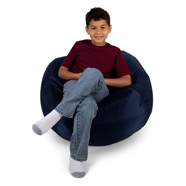 Big Joe Classic Bean Bag Chair for Kids, Navy, 2 Feet with Handle 