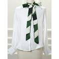 thumbnail image 5 of INSPIRE CHIC Women's Stripe Ribbon Skinny Neck Scarves Long Narrow Neckerchief Green, 5 of 5