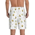 thumbnail image 3 of Kdxio Bee Print Mens Sleep Shorts Bottoms Soft Comfy Pajama Wear Pants with Drawstring Pockets, 3 of 7