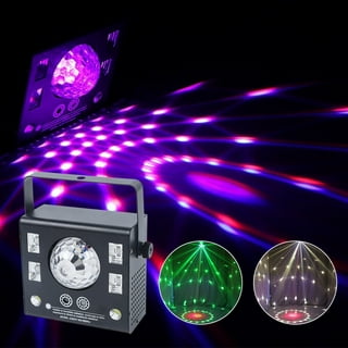  Ehaho DJ Laser Light 5 in 1, 3D Animated Graphics Lazer DJ  Lights with RGB/UV & Strobe, DMX & Remote Control Party DJ Disco Lights,  Sound Activated Stage Laser Rave Light