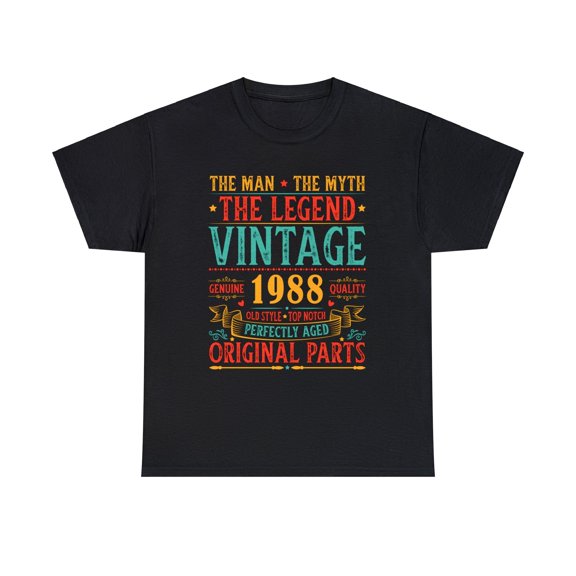 Vintage 1988 T Shirts for Men Retro Funny 1988 Birthday Men Shirts Big and Tall Plus Size