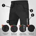 thumbnail image 3 of Defy Men's Cotton Fleece Shorts, Athletic Training, Workout, Jogging, Gym Shorts - Black, L, 3 of 5