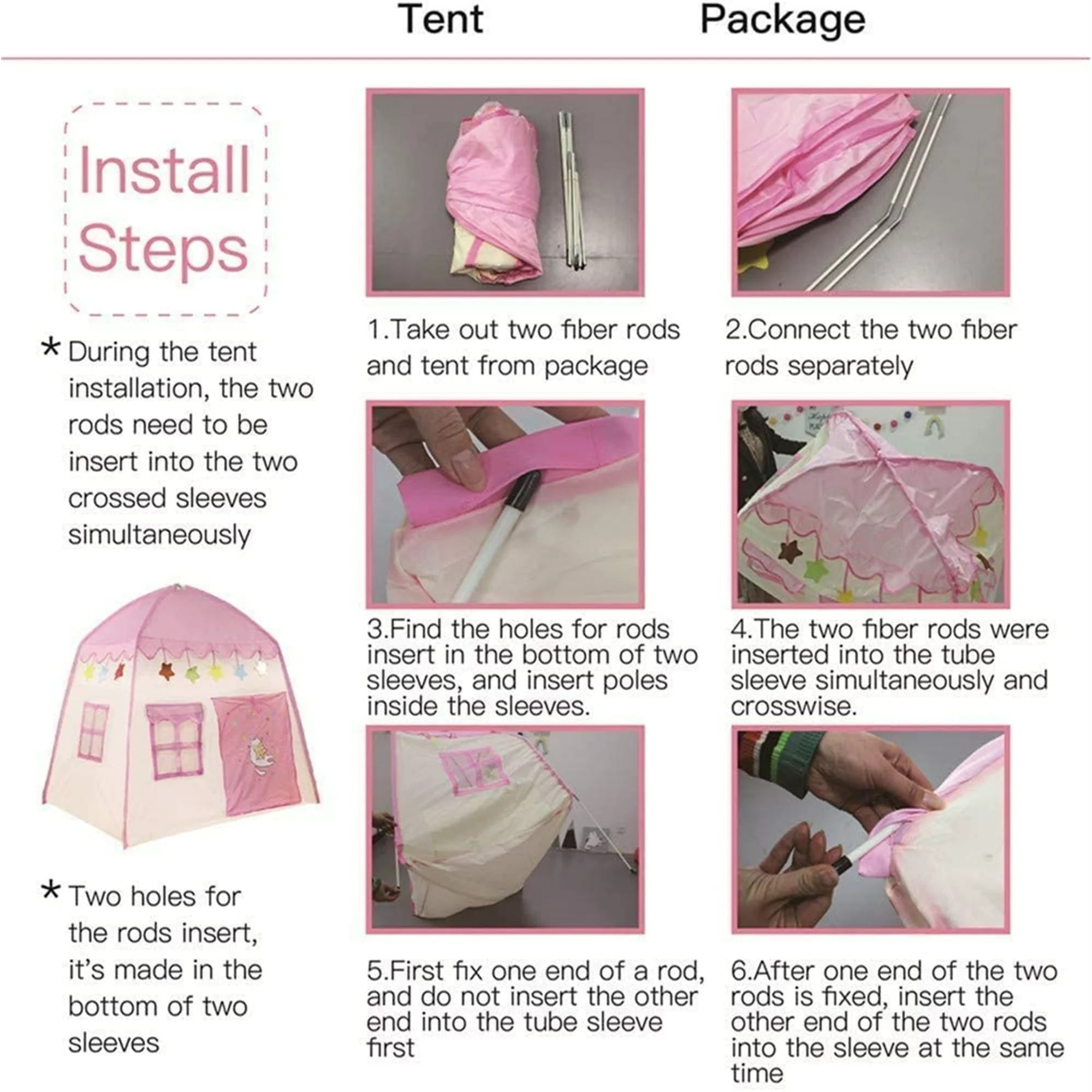 Kepooman Play Tent for Kids, Indoor Playhouse Tents with Carry Bag, Birthday and Christmas Toy Gift for Children Boys Girls, Pink Kepooman Play Tent for Kids, Indoor Playhouse Tents with Carry Bag, Birthday and Christmas Toy Gift for Children Boys Girls, Pink