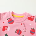 thumbnail image 3 of HILEELANG Toddler Girl Christmas Sweatshirts Pink Sock Graphic Cotton Crewneck Pullover Tops Sweater Shirts 2T, 3 of 5
