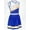 Blue, variant on iEFiEL Kids Girls Patchwork Style Cheer Leading Dance Costume Uniform V Neck Crop Top with Pleated Skirt Outfit