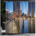 thumbnail image 4 of Ambesonne American Shower Curtain, Boston City Skyline, 69"Wx70"L, Multicolor, 4 of 5