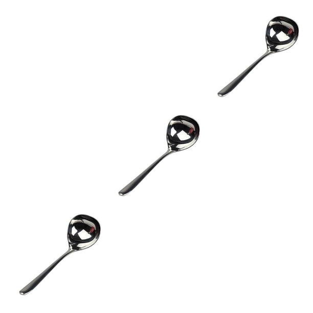 Inteprter 1 Uds. Cuchara para sopa cuchara de acero inoxidable con acabado de espejo cuchara para sopa grande Buffet banquete cena vajilla utensilios de Type1 NO1 Inteprter CBP111631