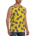 thumbnail image 2 of Uemuo Summer Pineapple Pattern Men's Sleeveless T-Shirt,Muscle Athletic Tank Top, Moisture-wicking Quick-dry Breathable Classic Tee Top for Gym Run Outdoor Sports-, 2 of 8
