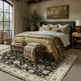 thumbnail image 2 of BERTHMEER 9'x12' Area Rugs for Living Room Bedroom Dining Room Farmhouse Vintage Oriental Traditional Large Rugs Machine Washable Non-slip Rugs Carpets,Black, 2 of 6