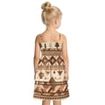 Brown Aztec Geometric Pattern Girls' Casual Dresses 2Y-8Y Sleeveless ...
